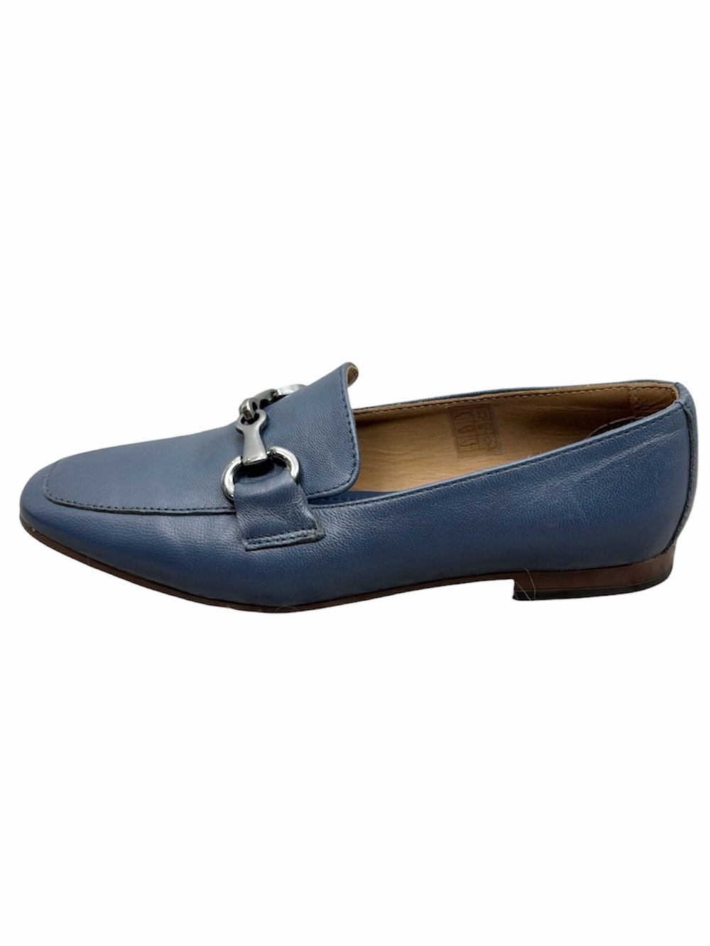 Parrotto Italy blue leather silver horse bit old money quiet luxury loafer EU 38